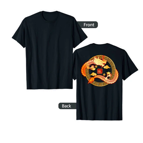 Lunar New Year Sycee Year Of The Dragon Yuanbao Lucky Money Red Envelope Red Pocket Dragon Year ART ON BACK T-Shirt