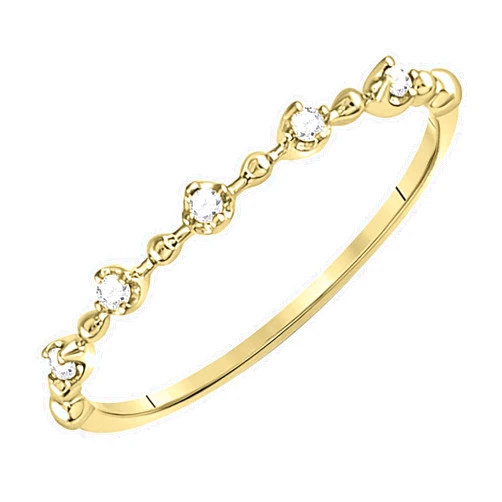 Dazzlingrock Collection 0.06 Carat Round White Diamond Bead Dot Stackable Ring for Women in 10K Solid Gold