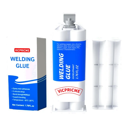 Flinemon Liquid Metal Glue 1.76 oz, Metal Repair Epoxy Glue Plastic Ab Glue Heavy Duty, High Temperature Adhesive Repair Super Glue for Metal Metal to Plastic, Ceramics Steel Marine Filler Putty (1)