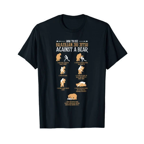 Funny Jiu-Jitsu Shirts Brazilian Jiu-Jitsu Against a Bear Shirt Funny MMA Gift Tee T-Shirt