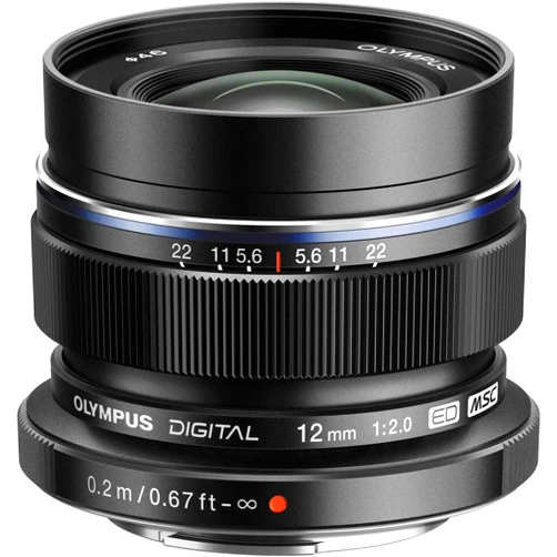 OM SYSTEM OLYMPUS M.Zuiko Digital ED 12mm F2.0 Black For Micro Four Thirds System Camera, Compact Wide Angle lens For Starry Sky and Landscape
