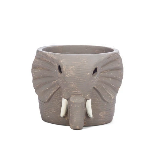 Abbott Collection 27-TUSKER-425-SM Small Elephant Planter, Grey