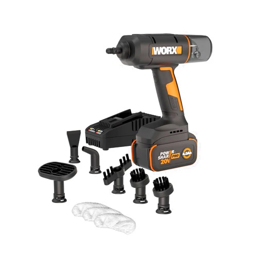 Worx 20V SteamStorm Cordless Handheld Steam Cleaner w/Accessories, Steamer for Cleaning 220°F 8-Second Preheat, Lightweight Portable Steamer for Home Car – Battery & Charger Included