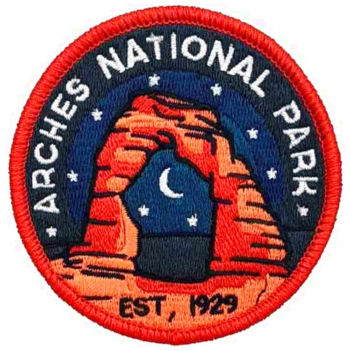 Hike and Draw Arches National Park Iron-on Embroidery Patch 3