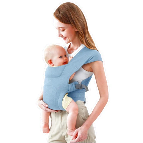 KIDIRA Newborn Carrier, Cozy Baby Carrier, Ergonomic Baby Wrap Carrier, Light Blue