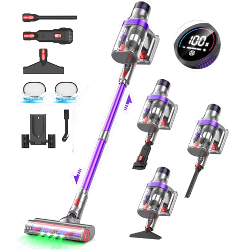 ONSEEN Cordless Vacuum Cleaner for Home,65Mins/580W/45Kpa Powerful Suction Cordless Vacuum,Cordless Stick Vacuum Cleaner,Portable 2L Cups Anti-Tangle Vacuum Pro for Pet Hair Hardwood Carpet Car