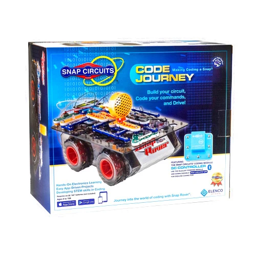 Snap Circuits Code Journey, Build Your Circuit, Code Your Commands, and Drive, Bluetooth Controlled, STEM Building Toy for Ages 8 to 108