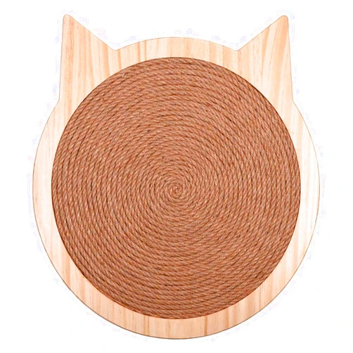 RUIXFLR Sisal Cat Scratch Board with Strong Sucker, Cat Head Shape Scratching Pads Protect Furniture, Brown, B