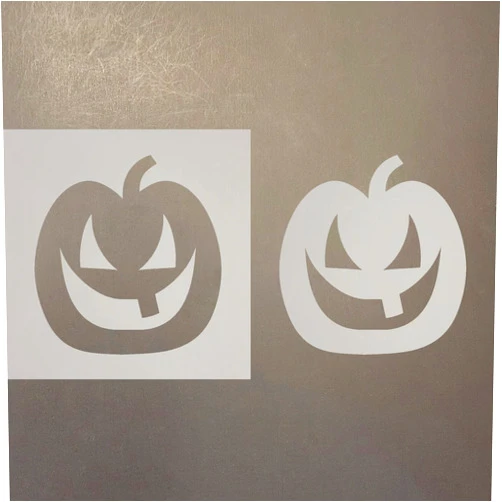 Handmade Jack-O-Lantern 2 Reusable Mylar Stencil - Art Craft Supplies 4 Inch