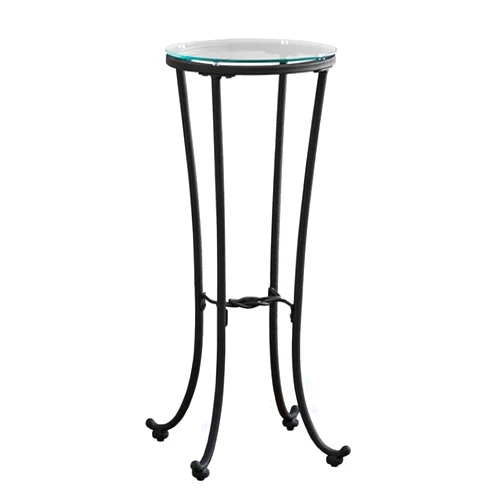Monarch Specialties Hammered Metal with Tempered Glass Accent Table, 12