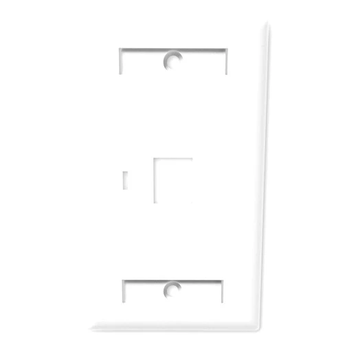 NavePoint Keystone Jack Wall Plate 1-Port, Low Profile, Single Gang, White, 10-Pack