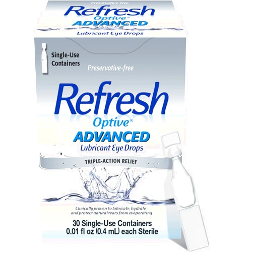 WLRAPSKY Refresh Optive Advanced Lubricant Eye Drops Single Use Containers 30 ea