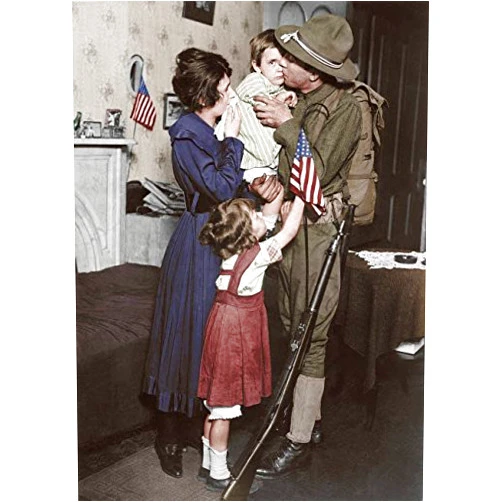 Posterazzi Soldier from the 69th Regiment bidding his family farewell Poster Print by Stocktrek Images (11 x 17)