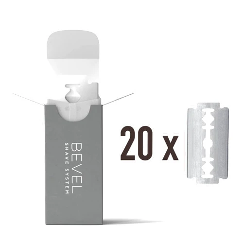Bevel Safety Razor Replacement Blades 20 Pack, Double Edge Safety Razor for Men Blades to Prevent Razor Bumps and Skin Irritation, Single Blade Razor Refills,20 Count (Pack of 1)
