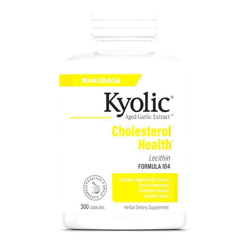 Kyolic Aged Garlic Extract Formula 104 Cholesterol Health, 300 Capsules (Packaging May Vary)