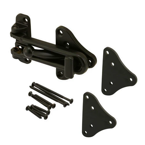 Prime-Line U 11447 Swing Bar Door Guard with High Security Auxiliary Lock, Matte Black Finish (Single Pack)