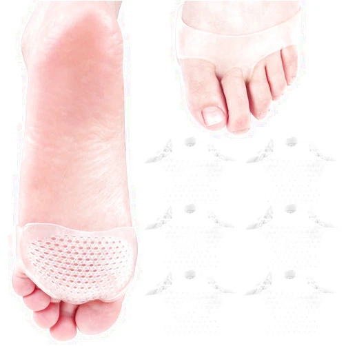 Hilph Metatarsal Pads Ball of Foot Cushions for Women and Men, Reusable Soft Net Gel Foot Pads Metatarsal Forefoot Sleeve Pads for Mortons Neuroma, Foot Pain Relief (3 Pairs)