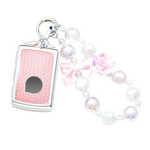 Pangpai Pink Key Fob Cover for Volvo XC90, XC60, XC40, S60, S90, V60, V90, Polestar 1, Polestar 2 Smart Key TPU Keys Case Shell Protector with Keychain Lanyard Girly Women Cute