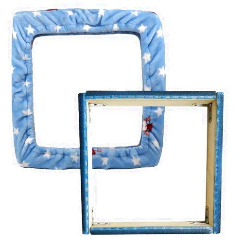 JQSH Rug Hooking Frame, Punch Needle Frame, Gripper Strip Frame,Cross Stitch Hoop, with Frame Cover (9.8*9.8 inch)