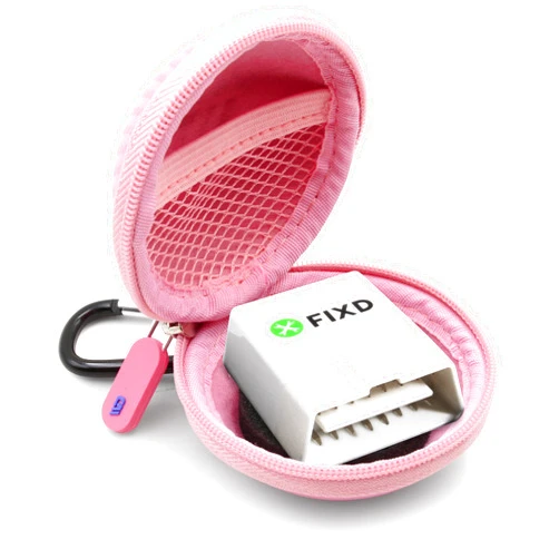 CASEMATIX OBD Carry Case Compatible with FIXD OBD2 Bluetooth Car Diagnostic Tool for Auto Car Health Monitor Device, Pink - Case Only