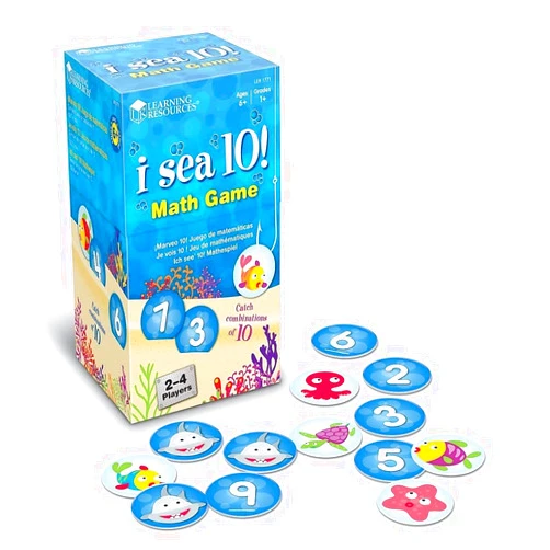Learning Resources I Sea 10! Game, Math Games, Addition and Subtraction, Homeschool & Classroom Math Games, Educational, Includes 100 Cards, Ages 6+