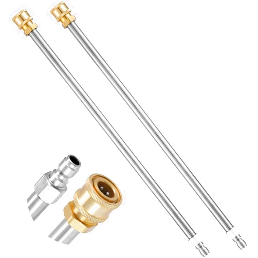 NQUBG Pressure Washer Extension Wand, 2 Pack Pressure Washer Wands, 16 Inch Stainless Steel Power Washer Extension Wand, 1/4 Inch Quick Connect Power Washer Lance，Jet Wash Extension Rod for Power Washer,