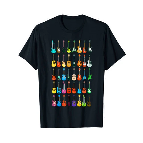 UAB KIDKIS Love Guitar Different Guitars Music Lover Funny Gift T-Shirt
