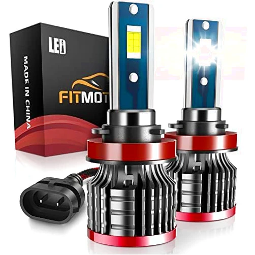 FITMOTORS H11/H8/H9 LED Bulbs,80W 16000 Lumens Bright,6500K Cool White LED Fog Light Halogen Replacement IP68 Waterproof, Pack of 2