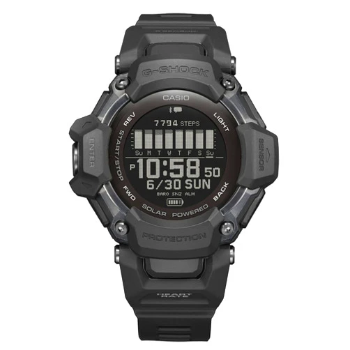Casio Men's G-Shock Move GBD-H2000 Series, Multisport (Run, Bike, Swim, Gym Workout), GPS + Heart Rate Watch, Quartz Solar Assisted Black and Watch with Black Resin Strap