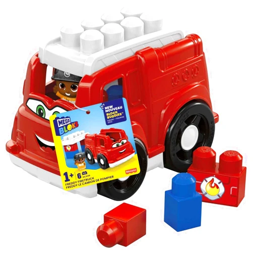 Mega Bloks First Builders Freddy Fire Truck GCX09, Building Toys for Toddlers (6 Pieces)