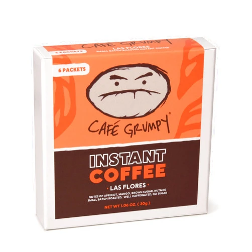 Café Grumpy Instant Coffee Single Serve, Honduras Medium Roast Arabica Blend Packets, Quick Prep Travel Ready Office Coffee Packets, 6 Pack (30g)