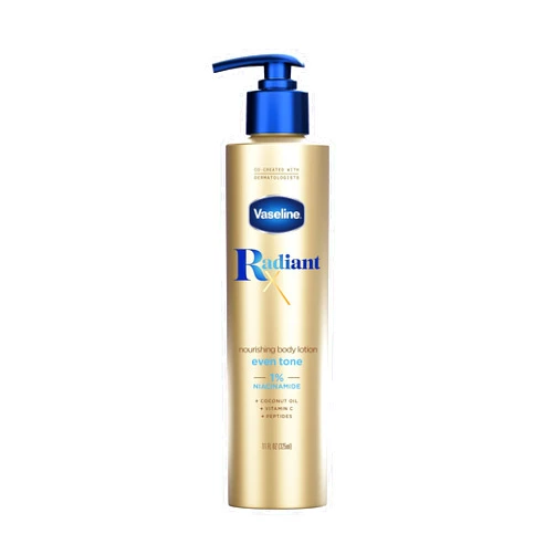 Vaseline Radiant X Even Tone Nourishing Body Lotion With 1% Niacinamide, Coconut Oil, Vitamin C, & Peptides 11 oz