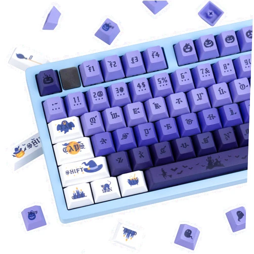 GEKUCAP 133 Keys Witch Halloween Themed Keycaps, PBT Dye Sublimation Keycaps, Cherry Profile Customized Keycaps Set for Cherry Gateron MX Switches Mechanical Gaming Keyboards