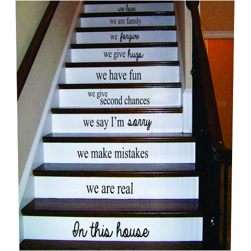 Boop Decals Diuangfoong in This House Version 2 Stairs Decal Sticker Wall Vinyl Art Home Family