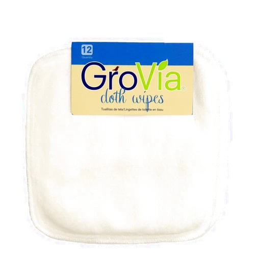 GroVia Reusable Cloth Diapering Wipes, 12 Count