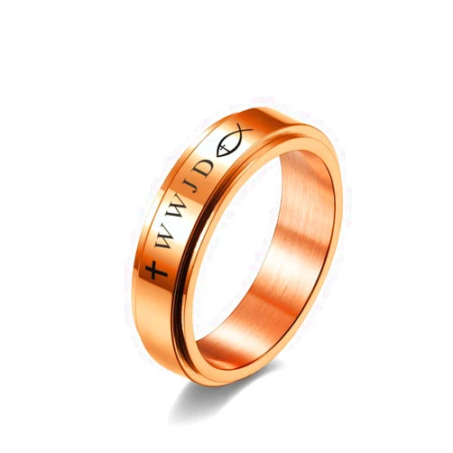 Generic Personalized 6mm Stainelss Steel Step Edges Inspirational Encouragement Spinner Rings,Just Breathe Yoga Inspired Hope Rings,Graduation Birthday Gift for Son Daughter