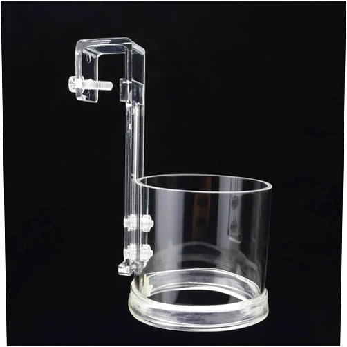 MLONDHSU Hanging Aquarium Tank Feeding Ring, Clear Acrylic Fish Feeder, Aquarium Tank Accessories for Betta and Turtle, Prevent Fish Food from Spreading