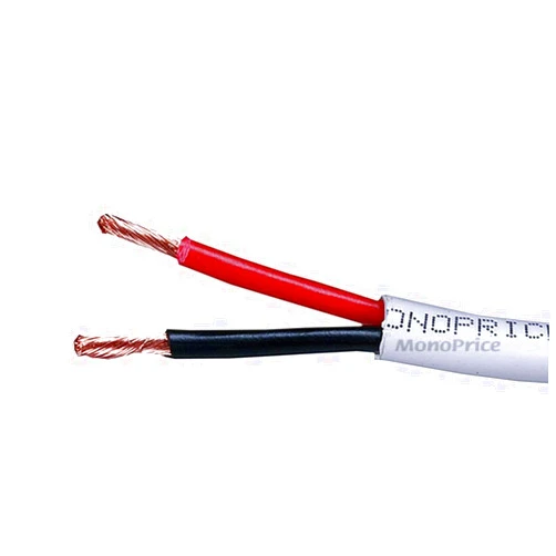 Monoprice 103844 250ft 12AWG CL2 Rated 2-Conductor Loud Speaker Cable (for In-Wall Installation), White