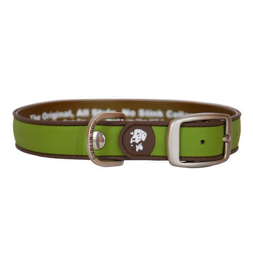 Dublin Dog Company Dublin Dog Waterproof Dog Collar, Medium 13 inches - 18 inches, Olive Brown