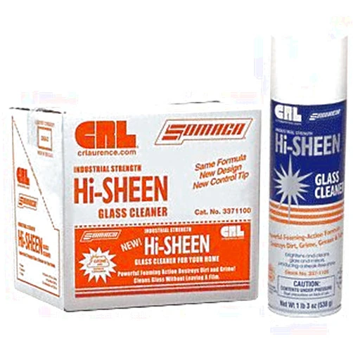 CR Laurence Somaca Hi Sheen Glass Cleaner, CRL Foaming Glass Cleaner for Glass, Windows, Mirrors, Ceramic Tile, Chrome and Stainless Steel, 12 Cans