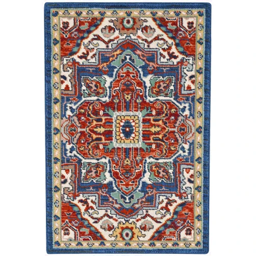 Nourison Parisa French Country Brick/Ivory 2' x 3' Area -Rug, Easy -Cleaning, Non Shedding, Bed Room, Living Room, Dining Room, Kitchen (2x3)