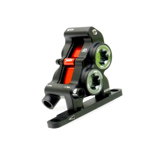Juin Tech ETF 4-Piston Hydraulic Bicycle Disc Brake Rotor Caliper for Flat-Mount Road/Cyclocross/Gravel/eBike/Cargo 140mm/160mm Bike use (Black, 160mm)