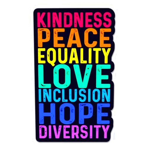 Sticker Mine Kindness Peace Equality Sticker - 3