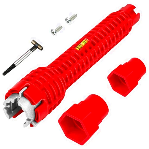 Amadear Wrench Faucet And Sink Installer ,Multifunctional Faucet Wrench Tool Multipurpose Wrench Tool Faucet and Sink Installer Faucet Socket Wrench Faucet Installer Wrench for Kitchen Plumbing Repair (Red A)