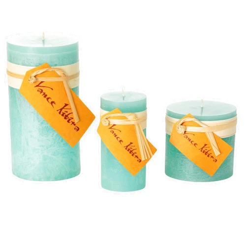 Sullivans Vance Kitira Set of 3 Pillar Candles, Clean-Burning, Environmental-Friendly, Scentless, Real-Wax Candles, Home Décor