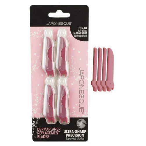 JAPONESQUE Dermaplaner Replacement Blades 4-Pack, Facial Razor Blade Heads Only
