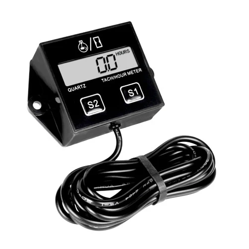 NInE-ROnG LCD Digital Tachometer Hour Meter,Programmable and Resettable Maintenance Interval,Battery Replaceable,Automatically Shutdown,Surface Waterproof,Use for ZTR Lawn Mower Tractor Generator…