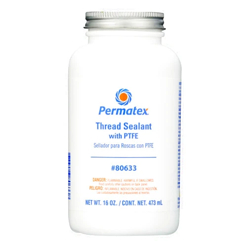 Permatex 80633 Thread Sealant with PTFE, 16 oz. , White