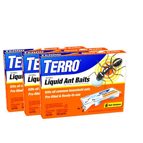 TERRO PreFilled Liquid Ant Killer II Baits, 3-Packs of 6 Baits Each
