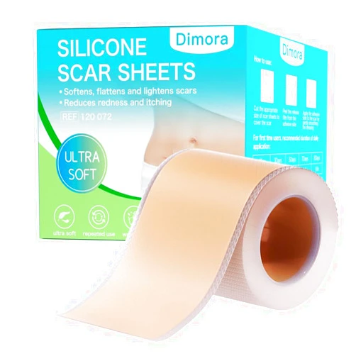 Dimora Waterproof Silicone Scar Sheets - Medical Grade Silicone Scar Tape (1.6”x120